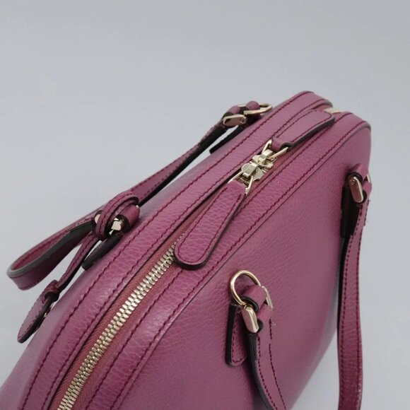 GUCCI Lady Dollar Hand Bag Leather 2way Gold Pink Auth ki5528AV - Picture 7 of 15